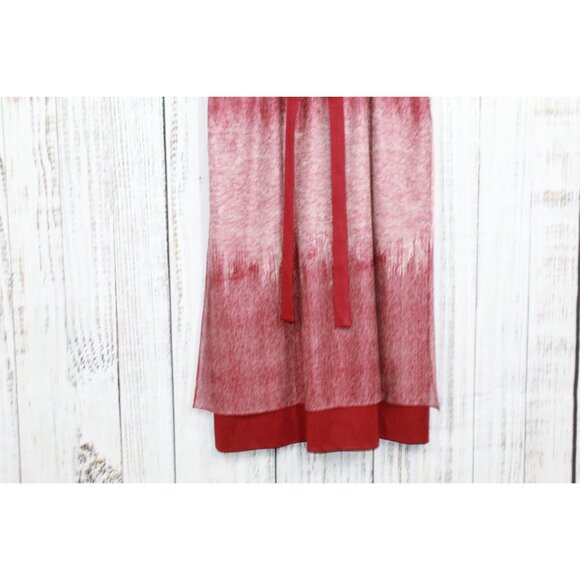 Vintage Lady Carol Ombre Tie Dye Belted Shirt Dress Maroon Cream Size XL - Picture 5 of 12